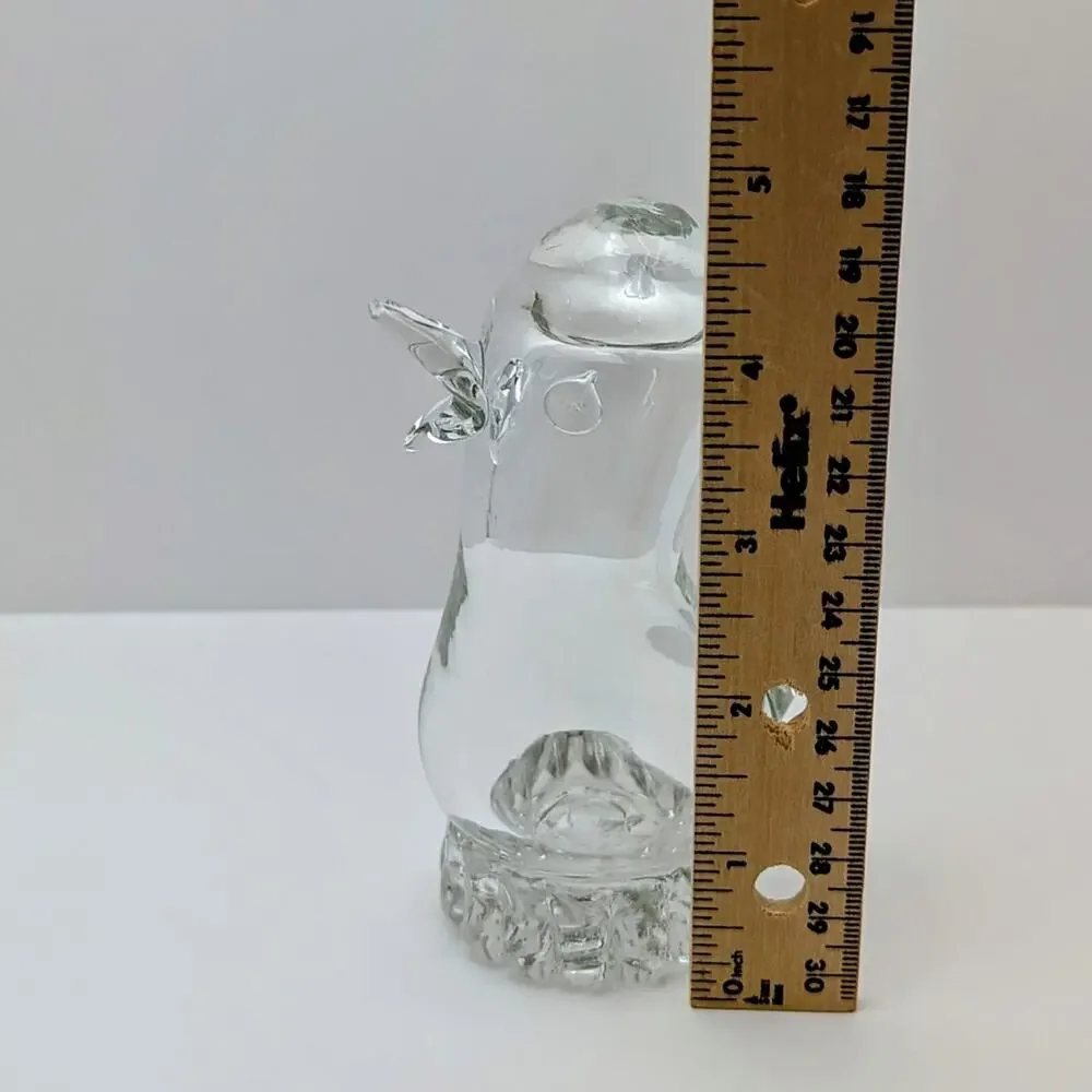 Vtg Hand Blown Glass Baby Chick Chicken Duck Paperweight Easter Figurine